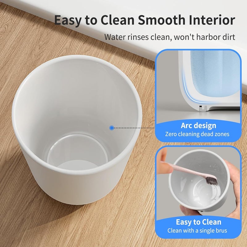 MOPMS Toothbrush Cup 13oz 380ml, Unbreakable Reusable Bathroom Tumbler 2Pcs, Non-Slip Plastic Bathroom Cup Toothbrush Holders for Bathroom, Grey - Image 3